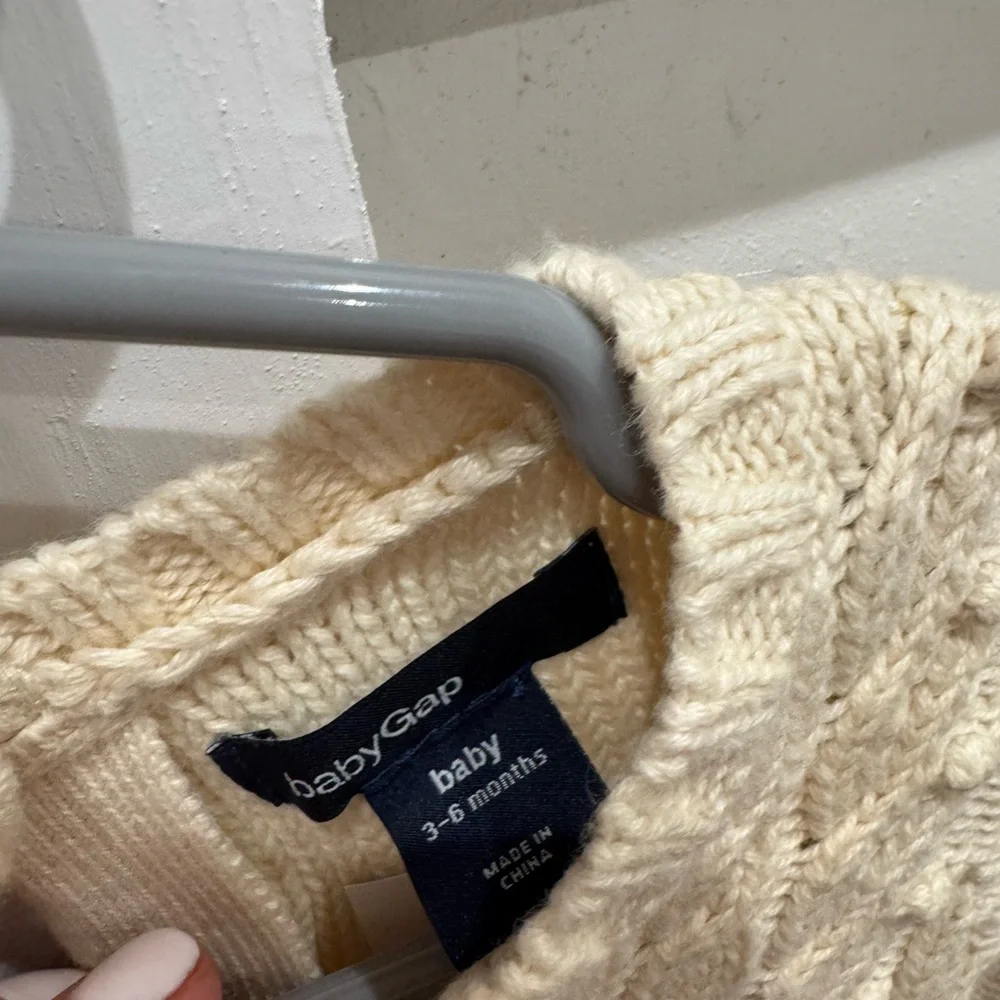 GAP Cream Cable Knit Kids Dress